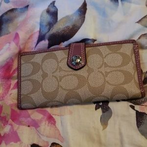 Coach checkbook & credit card wallet